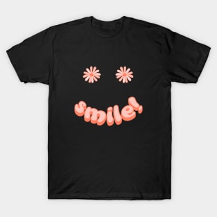 Smile! Groovy Retro Positive Design T-Shirt